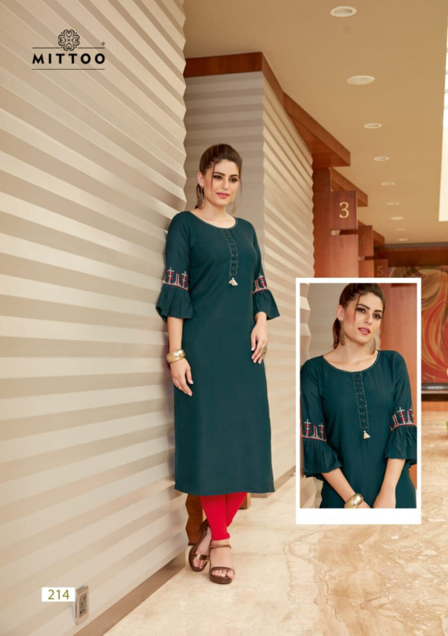 Mittoo Payal Vol-12 Straight Kurti Catalog Mittoo Payal Vol-12 Straight Kurti Catalog